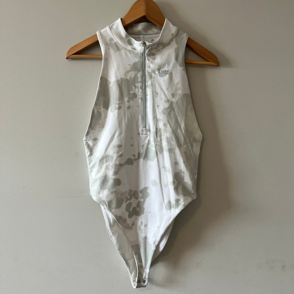 Nike Tech Pack Dri-FIT ADV Bodysuit Tie Dye Gray-Green White Medium Half Zip